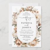 Elegant Boho Floral Arch Wedding Invitation Kaart (Voorkant)