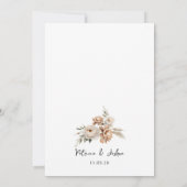 Elegant Boho Floral Arch Wedding Invitation Kaart (Achterkant)