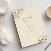 Elegant Boho Floral Baby shower Kaart