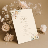 Elegant Boho Floral Baby shower Kaart