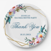 Elegant Boho Floral Bachelorette Party Papieren Bordje (Voorkant)