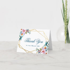 Elegant Boho Floral Bachelorette Weekend Bedankkaart