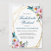 Elegant Boho Floral Bachelorette Weekend Kaart (Voorkant)