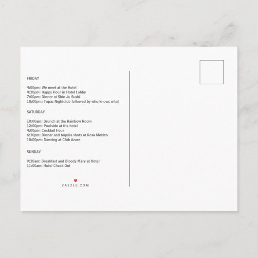 Elegant Boho Floral Bachelorette Weekend Uitnodiging Briefkaart (Achterkant)