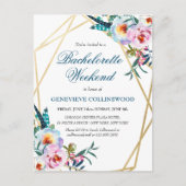 Elegant Boho Floral Bachelorette Weekend Uitnodiging Briefkaart (Voorkant)