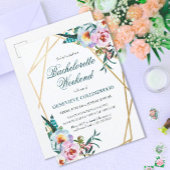 Elegant Boho Floral Bachelorette Weekend Uitnodiging Briefkaart