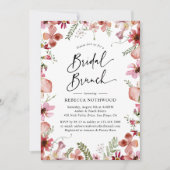 Elegant Boho Floral Botanical Bridal Brunch Shower Kaart (Voorkant)