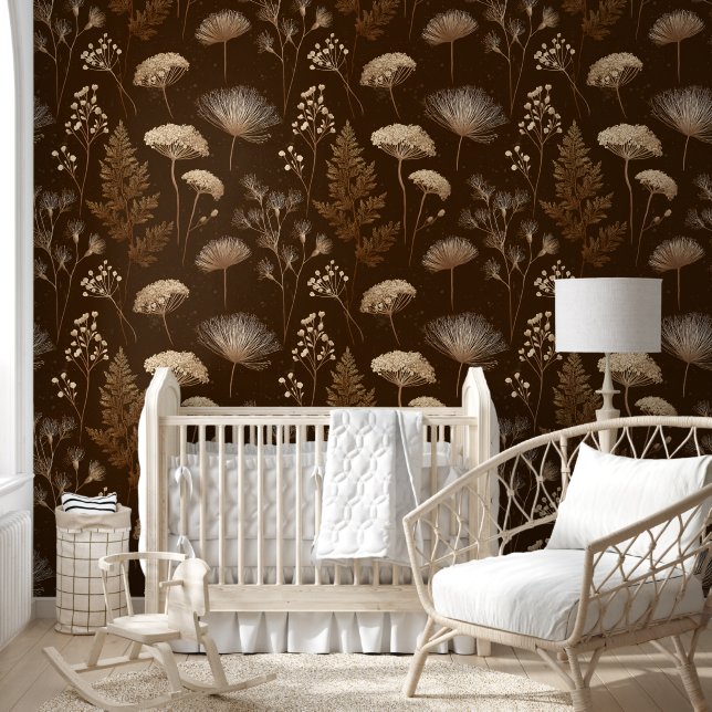 Elegant Boho Floral Botanical Wallpaper Behang (Kinderen)