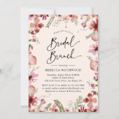 Elegant Boho Floral Bridal Brunch Shower Kaart (Voorkant)