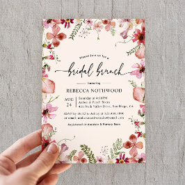 Elegant Boho Floral Bridal Brunch Shower Kaart