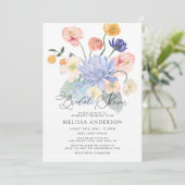 Elegant Boho Floral Bridal Shower Kaart (Staand voorkant)