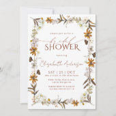 Elegant Boho Floral Bridal Shower Kaart (Voorkant)