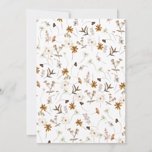 Elegant Boho Floral Bridal Shower Kaart (Achterkant)