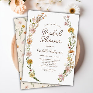 Elegant Boho Floral Bridal Shower Kaart