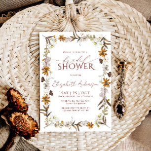 Elegant Boho Floral Bridal Shower Kaart