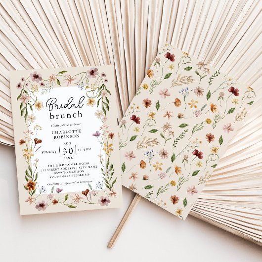 Elegant Boho Floral Bridal Shower Kaart