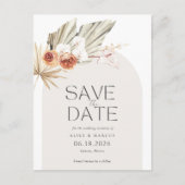Elegant Boho Floral Budget Weddenschap Save the Da Aankondigingskaart (Voorkant)