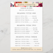 Elegant Boho Floral Business Service/Pricing Flyer (Voorkant)