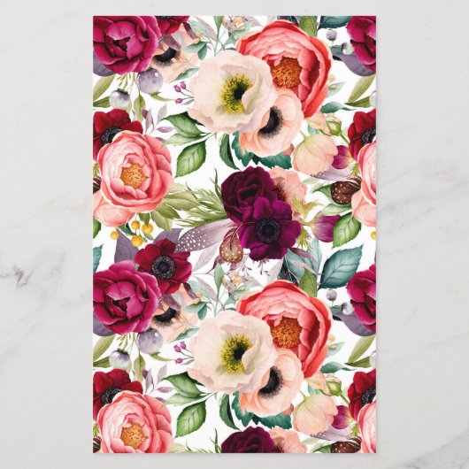 Elegant Boho Floral Business Service/Pricing Flyer (Achterkant)