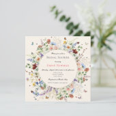 Elegant Boho Floral & Butterflies Vrijgezellenfees Kaart (Staand voorkant)