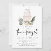 Elegant Boho Floral Cake QR Code Weddenschap Kaart (Voorkant)