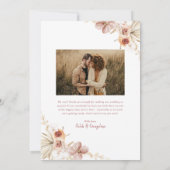 Elegant Boho Floral | Foto Dank je kaart (Achterkant)