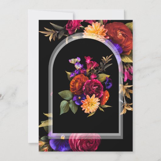 Elegant Boho Floral Foto Save The Date (Achterkant)