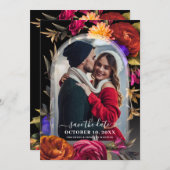 Elegant Boho Floral foto slaat de datum op Save The Date (Voorkant / Achterkant)