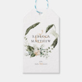 Elegant Boho Floral Greenery Wedding Cadeaulabel (Voorkant)