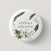 Elegant Boho Floral Greenery Wedding Ronde Button 3,2 Cm (Voorkant)
