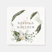 Elegant Boho Floral Greenery Wedding Servet (Voorkant)
