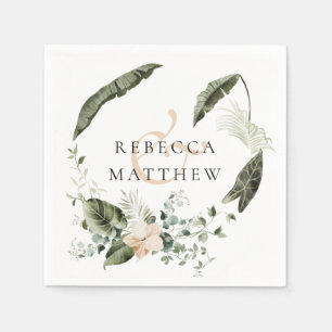 Elegant Boho Floral Greenery Wedding Servet