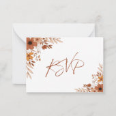 Elegant boho Floral Hand-Drawn  Wedding RSVP Notitiekaartje (Achterkant)