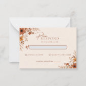 Elegant boho Floral Hand-Drawn  Wedding RSVP Notitiekaartje (Voorkant)