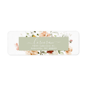 Elegant Boho Floral Handgeschreven retouradres Etiket