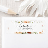 Elegant Boho Floral Handgeschreven retouradres Etiket (Insitu)