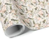 Elegant Boho Floral Ivory Terracotta Cadeaupapier (Rol Hoek)