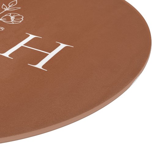 Elegant Boho Floral Monogram Snijplank (Hoek)