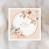Elegant Boho Floral Neutral Baby Shower Napkins Servet