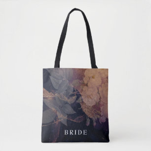 Elegant Boho Floral Paarse Fantasy Bride Tote Bag