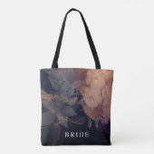 Elegant Boho Floral Paarse Fantasy Bride Tote Bag (Achterkant)
