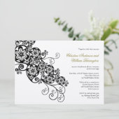  Elegant Boho Floral Paisley Wedding Invite Kaart (Staand voorkant)
