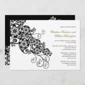  Elegant Boho Floral Paisley Wedding Invite Kaart (Voorkant / Achterkant)