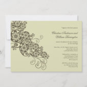  Elegant Boho Floral Paisley Wedding Invite Kaart (Voorkant)
