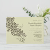  Elegant Boho Floral Paisley Wedding Invite Kaart (Staand voorkant)