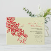 Elegant Boho Floral Paisley Wedding Invite Kaart (Staand voorkant)