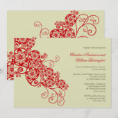 Elegant Boho Floral Paisley Wedding Invite Kaart (Voorkant / Achterkant)