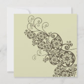 Elegant Boho Floral Paisley Wedding Invite Kaart (Achterkant)