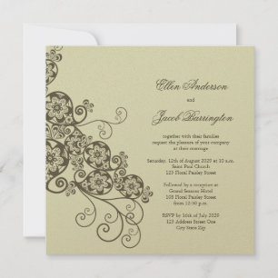 Elegant Boho Floral Paisley Wedding Invite Kaart