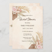 Elegant Boho Floral Pampas Grass Bridal Shower Kaart (Voorkant / Achterkant)
